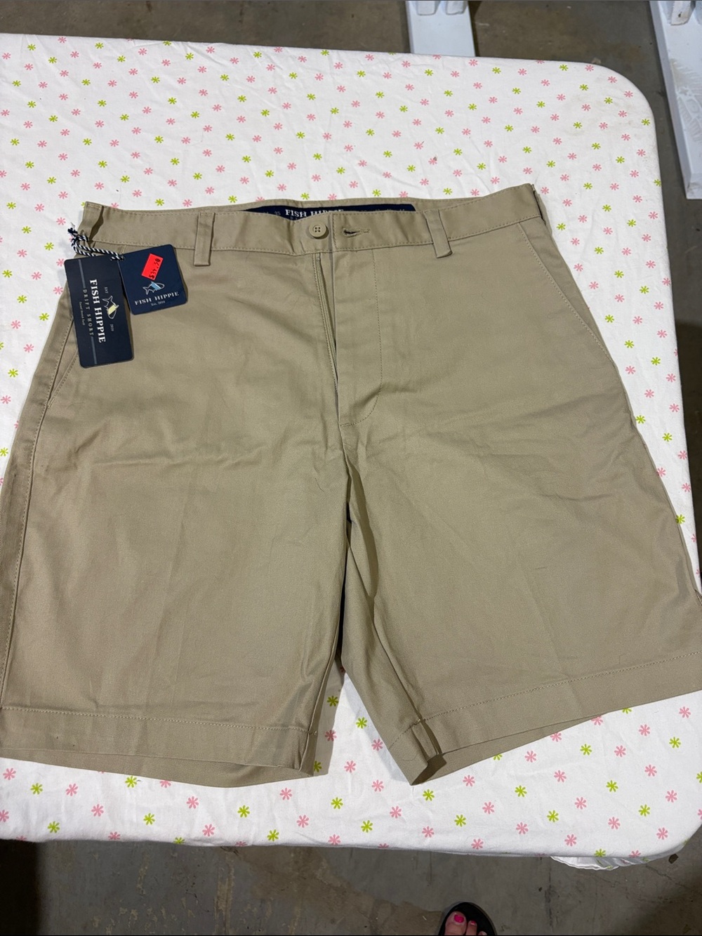 Fisher + Baker Classic Flat-Front Tan Men’s Shorts